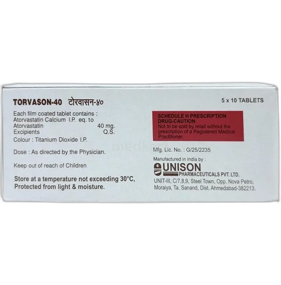 torvason 40mg tablet 10's